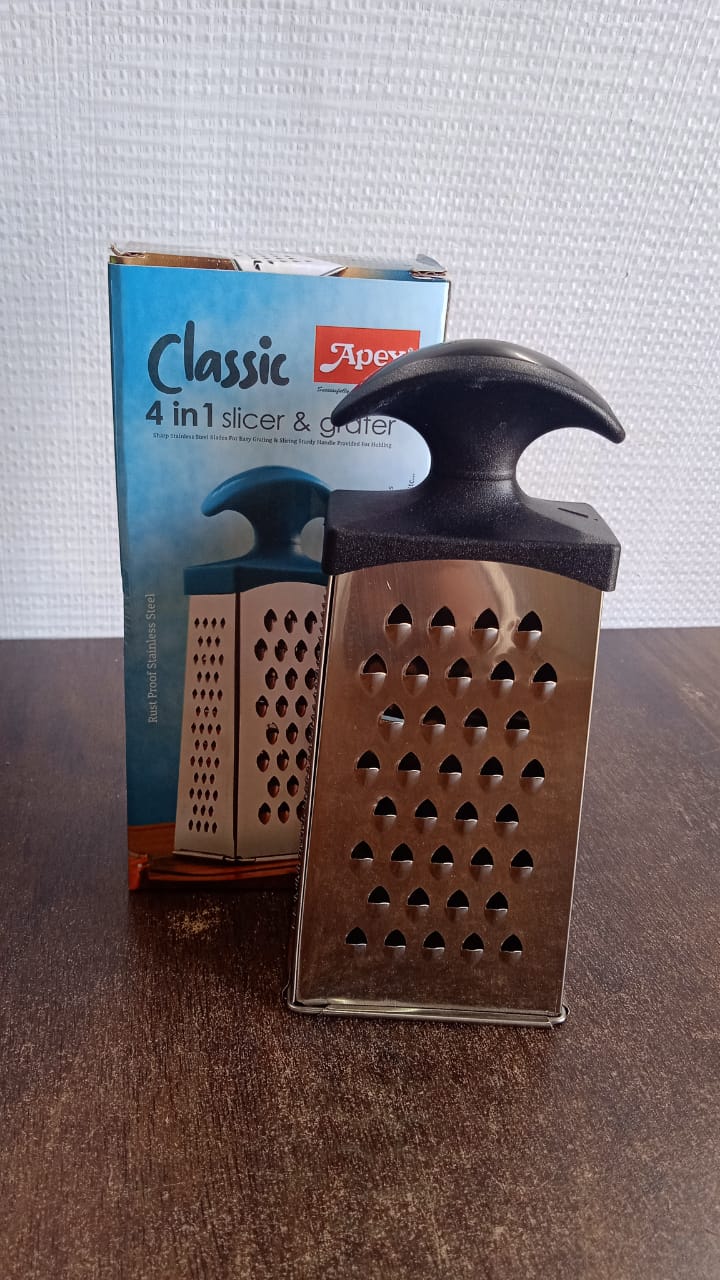 Apex Classic 4-in-1 Stainless Steel Grater & Slicer with Handle Apex Classic 4-in-1 Stainless Steel Grater & Slicer with Handle